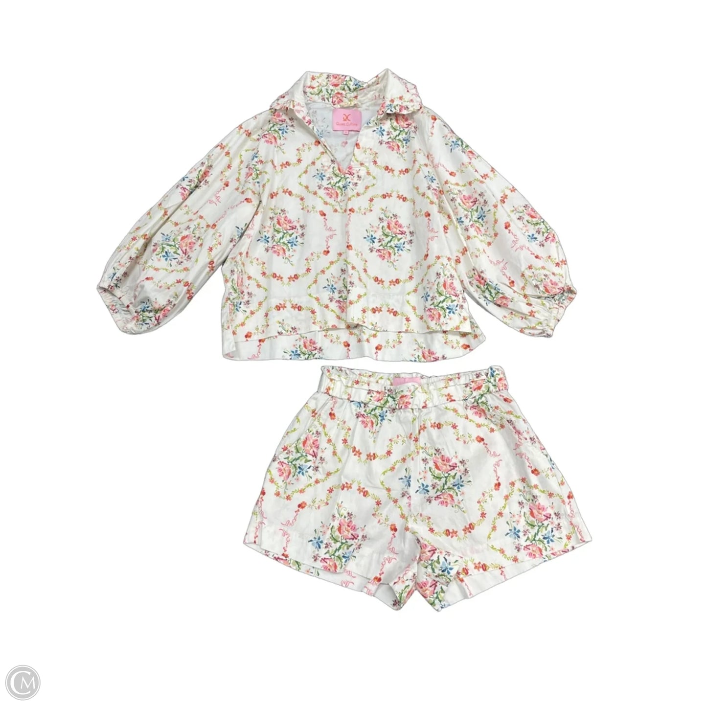 Shorts Set By Cmb In Pink & White, Size: Xs