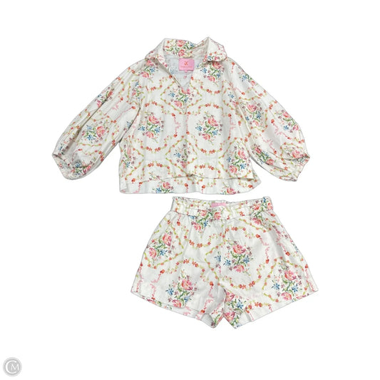Shorts Set By Cmb In Pink & White, Size: Xs
