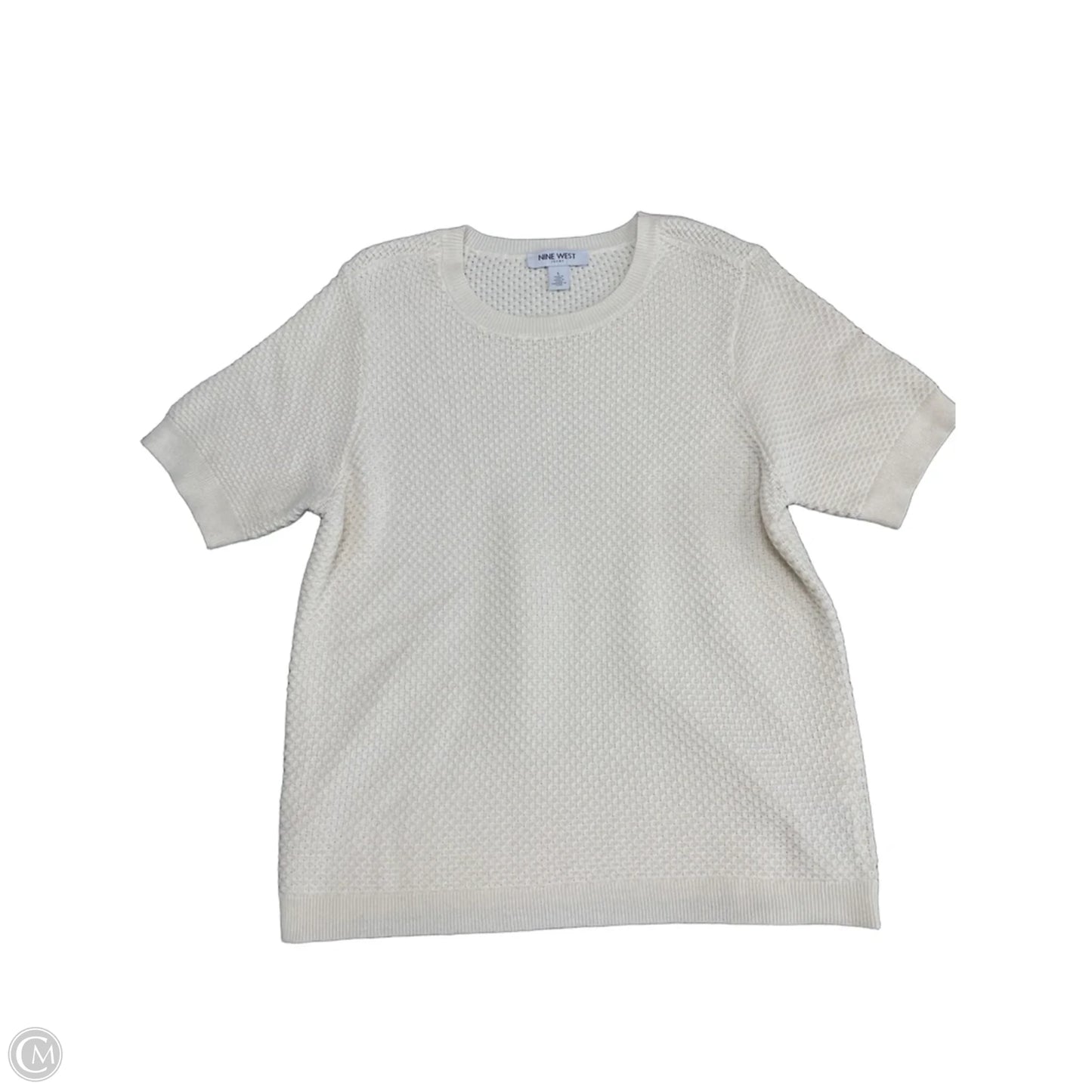 Top Short Sleeve By Nine West In Cream, Size: L