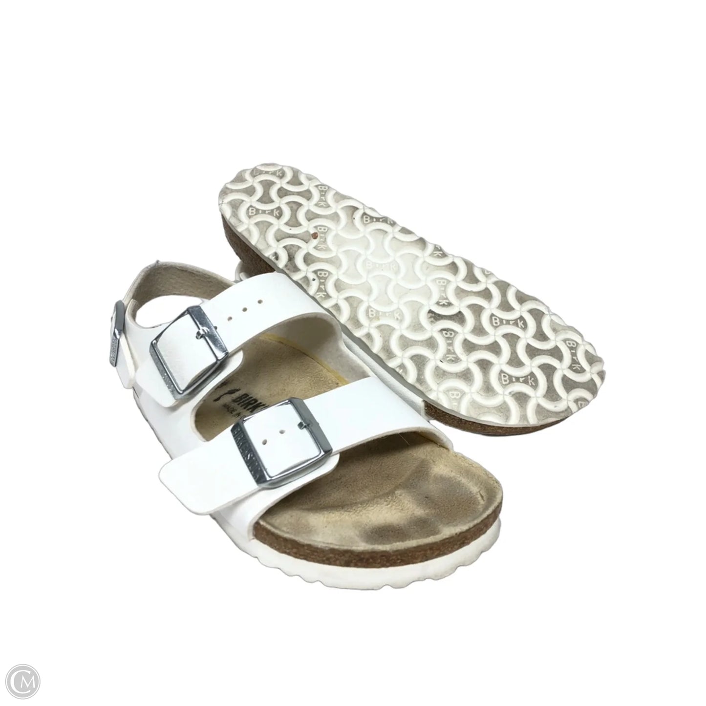 Sandals Flats By Birkenstock In White, Size: 7