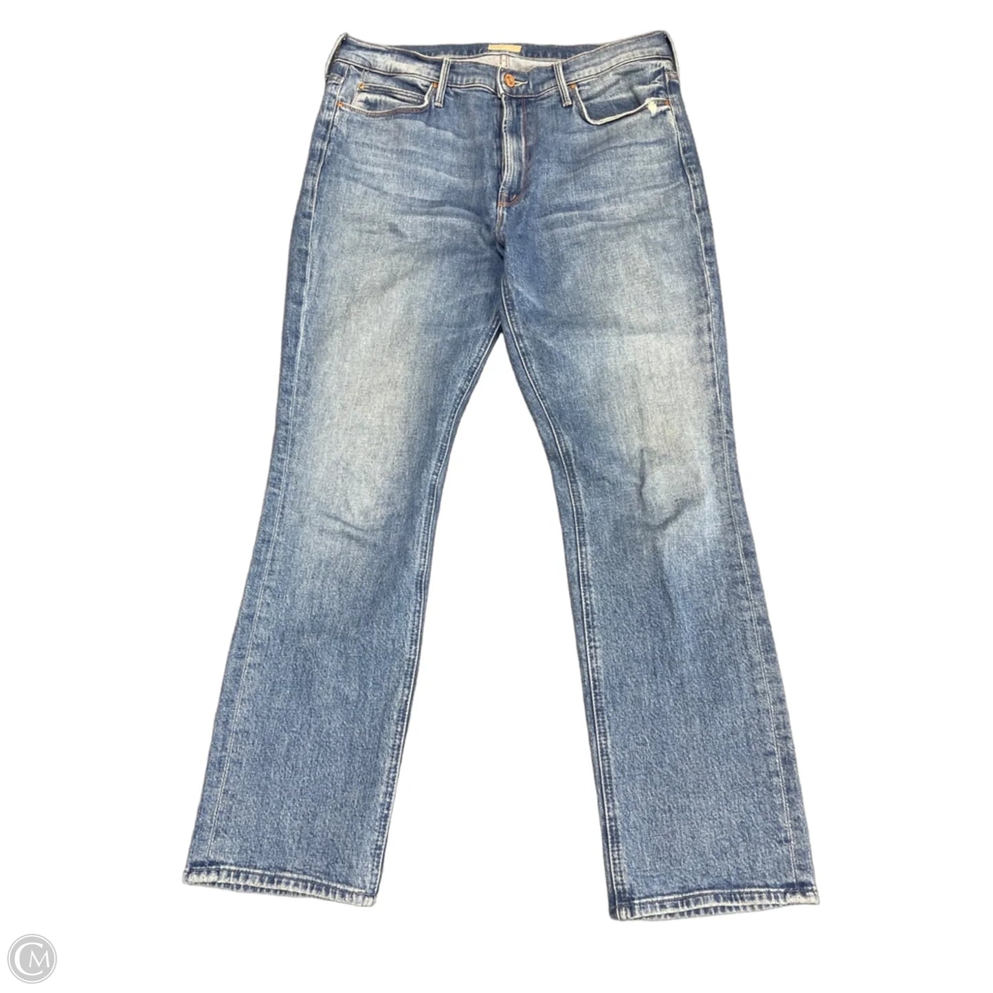 Jeans Straight By Mother In Blue Denim, Size: 14