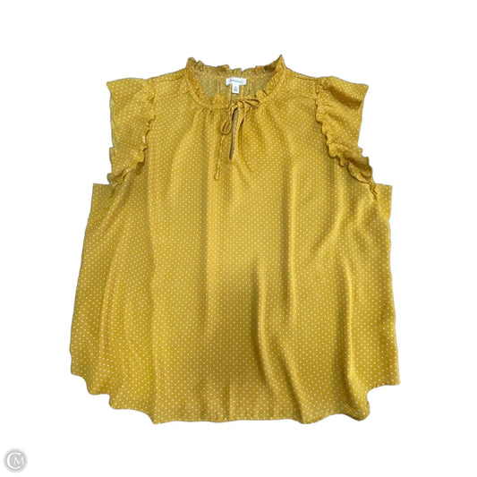 Top Sleeveless By Tamara H In Yellow, Size: 3x
