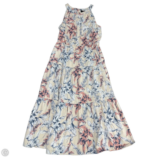 Dress Casual Midi By Alex Marie In Blue & Cream, Size: 8