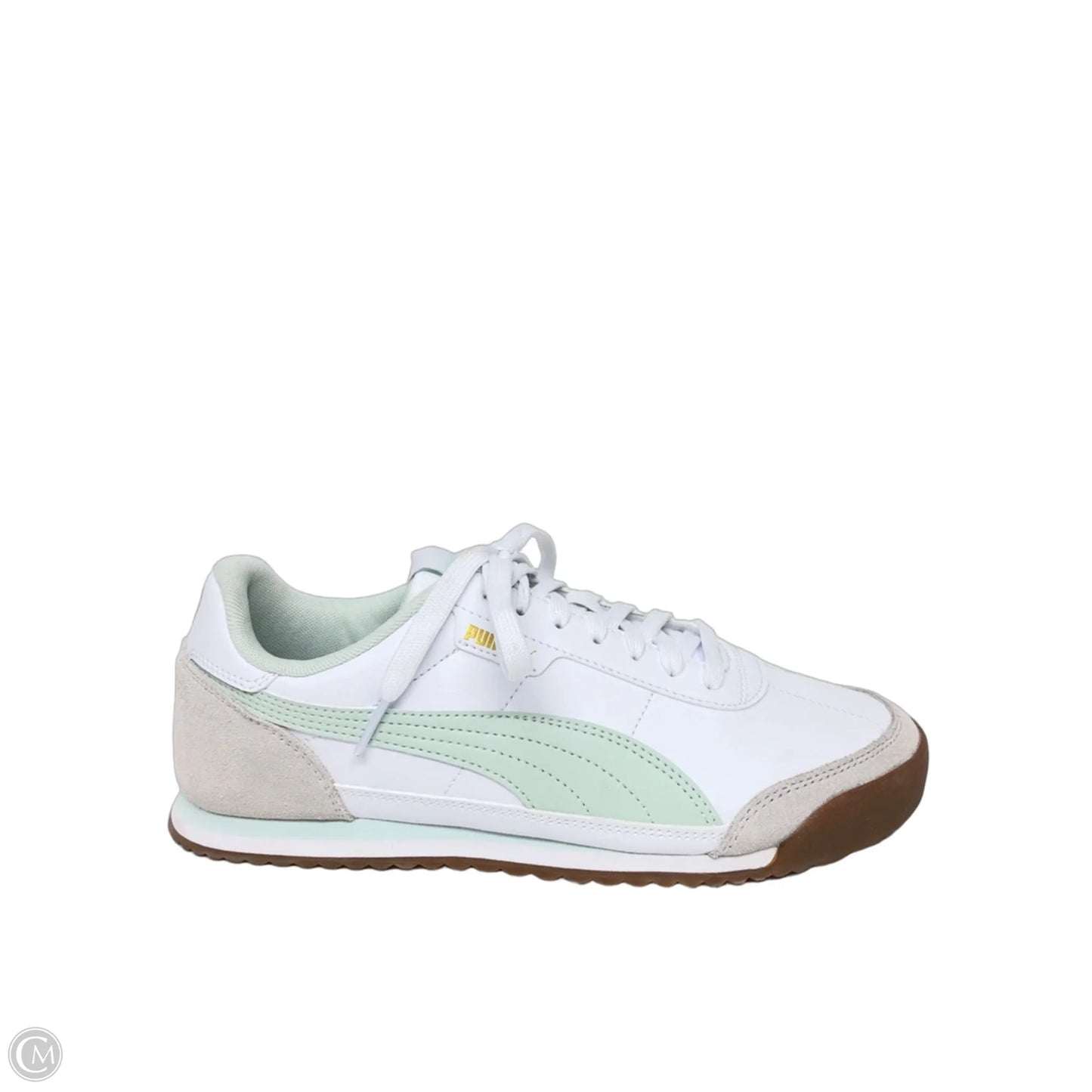 Shoes Sneakers By Puma In Green & White, Size: 9