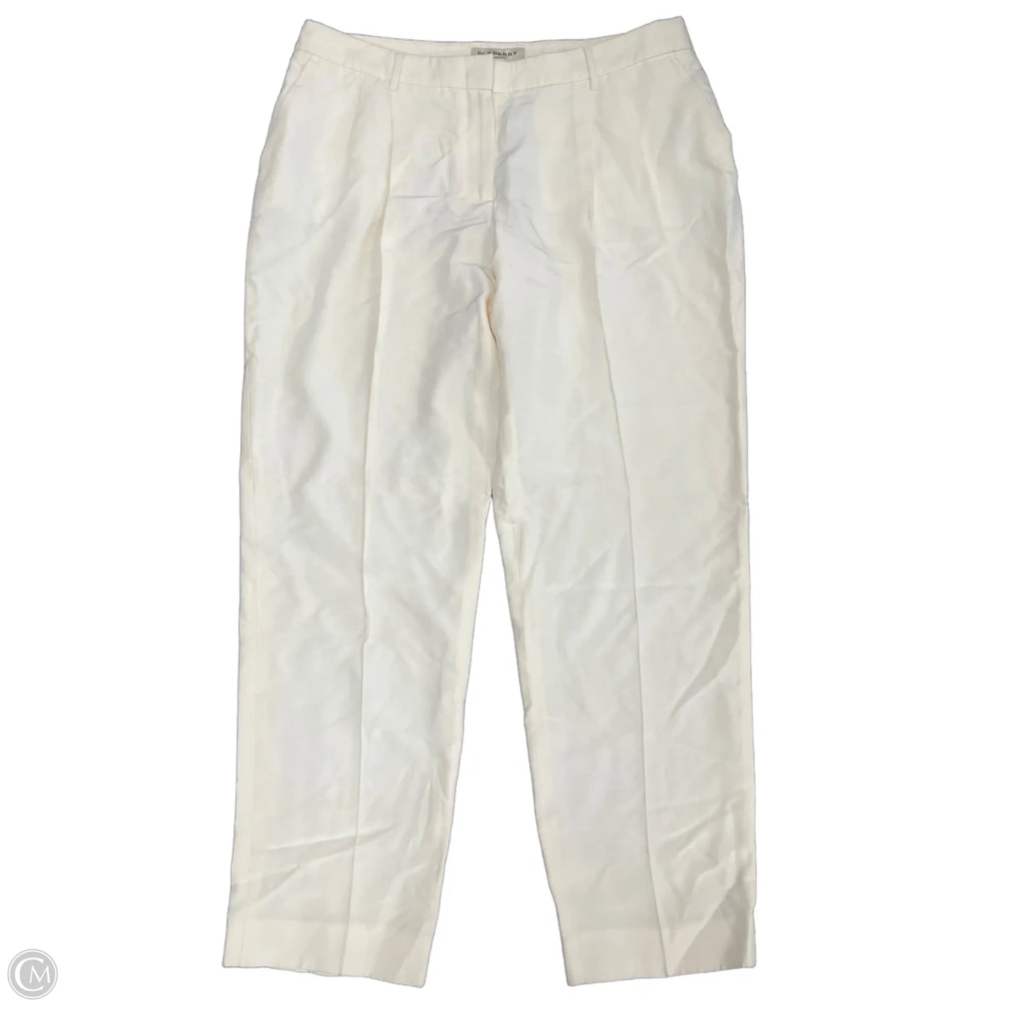 Pants Luxury Designer By Burberry In Cream, Size: 12
