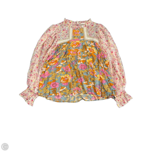 Top Long Sleeve By Jodifl In Orange & Pink, Size: M