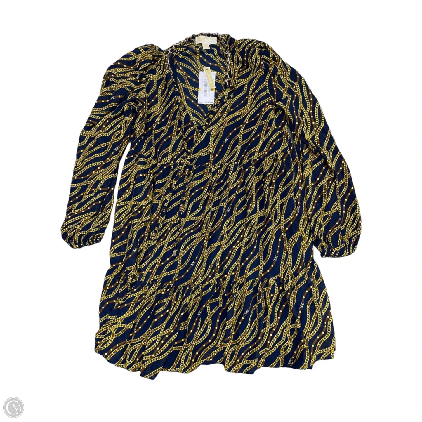 Dress Casual Short By Michael By Michael Kors In Blue & Yellow, Size: M