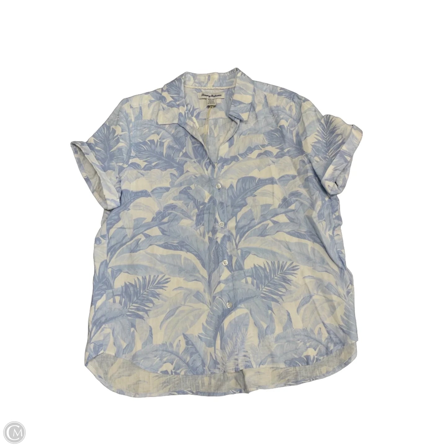 Top Short Sleeve By Tommy Bahama In Blue & White, Size: Xs