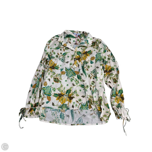 Top Long Sleeve By Antonio Melani In Green & White, Size: Xl
