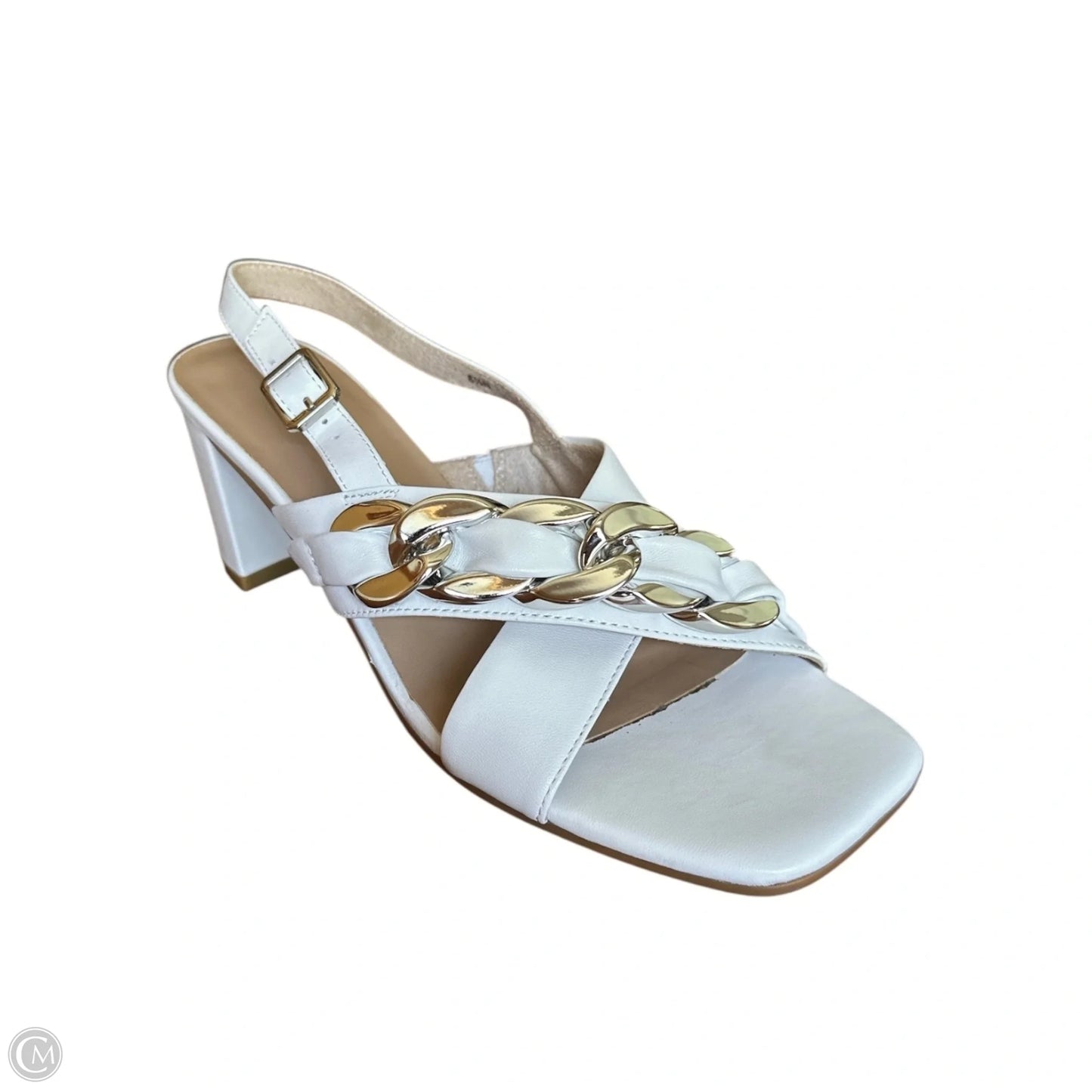 Sandals Heels Block By Vaneli In White, Size: 8.5