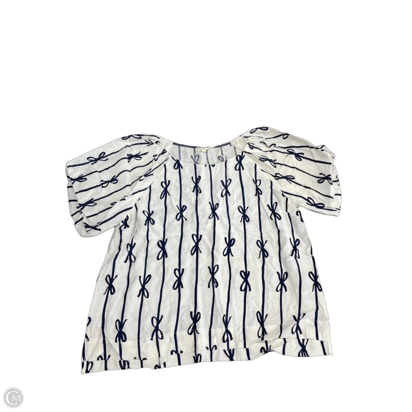 Top Short Sleeve By Umgee In Blue & White, Size: L