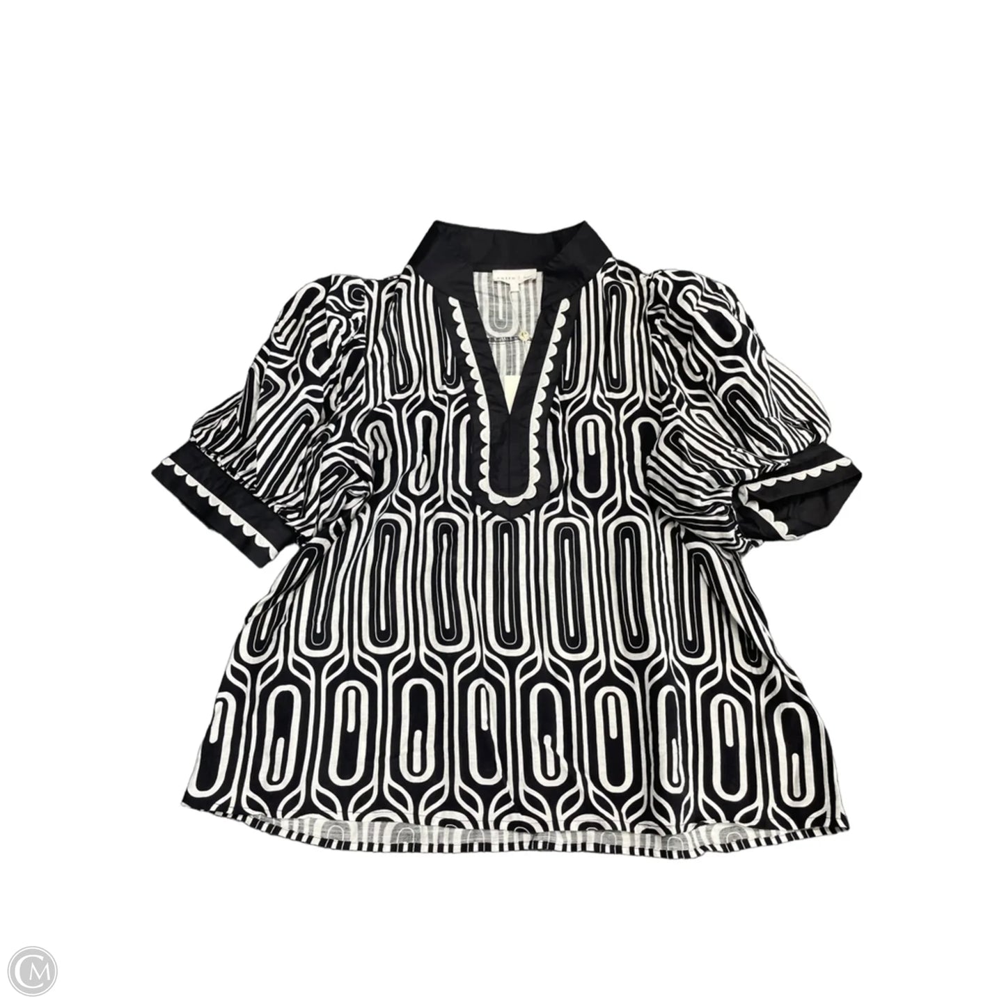 Top Short Sleeve By Entro In Black & White, Size: L