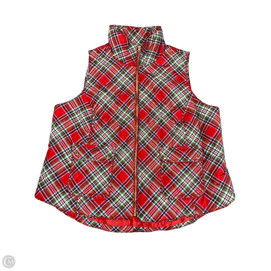 Vest Puffer & Quilted By Crown And Ivy In Green & Red, Size: 3x