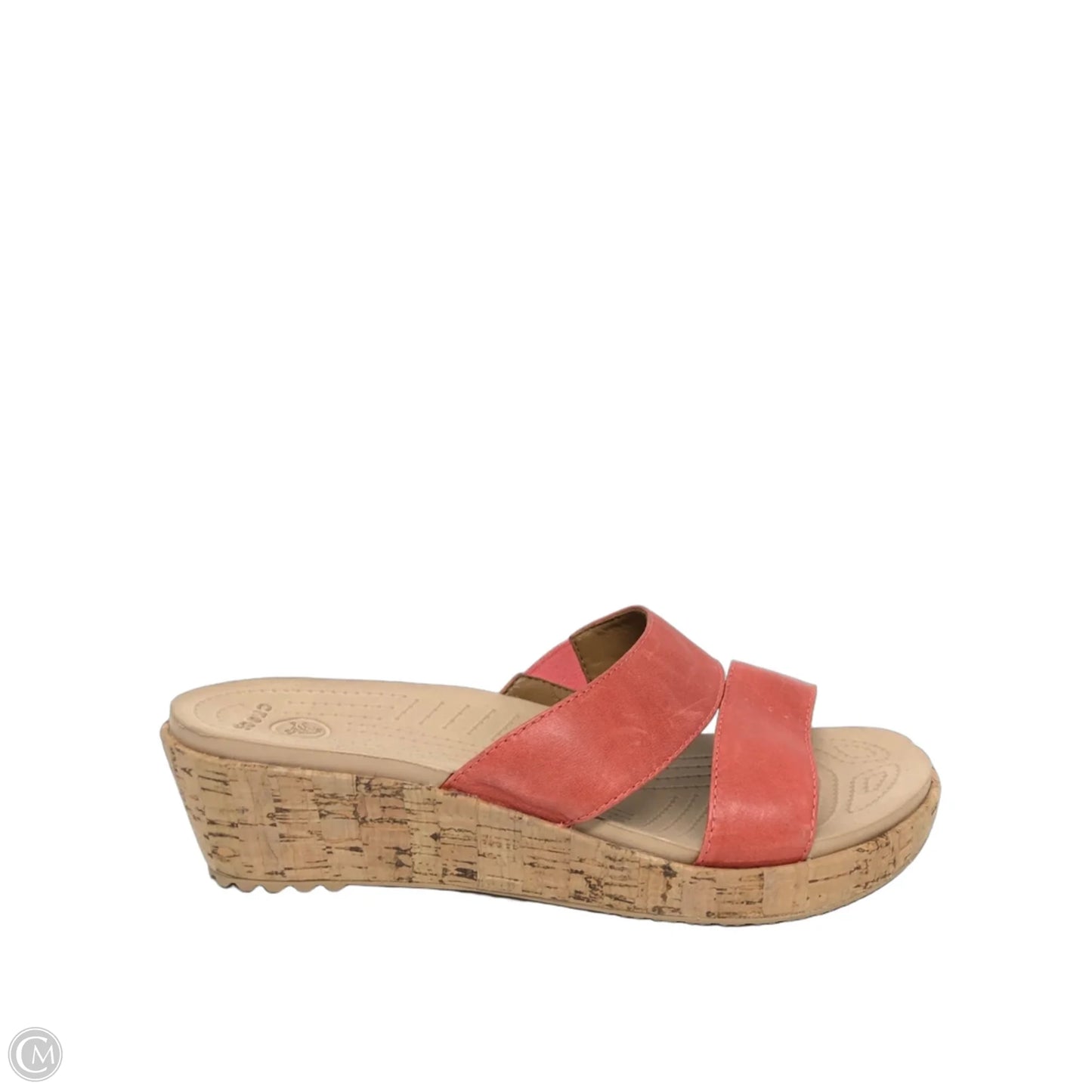 Sandals Heels Wedge By Crocs In Coral, Size: 8