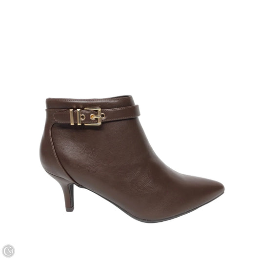 Boots Ankle Heels By Clothes Mentor In Brown, Size: 8.5