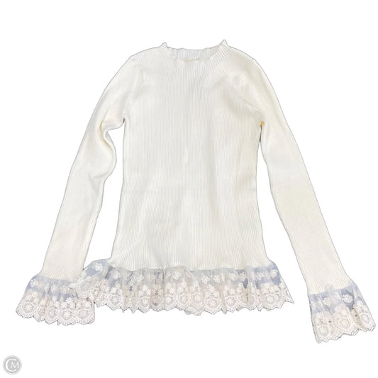Top Long Sleeve By Easel In Cream, Size: S