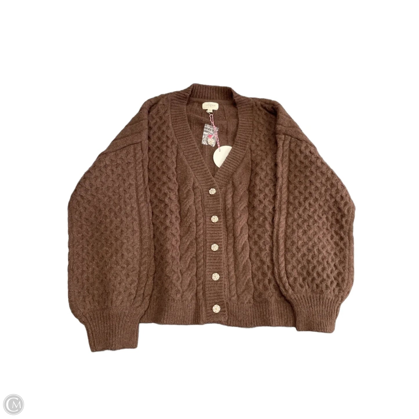 Sweater Cardigan By Umgee In Brown, Size: L