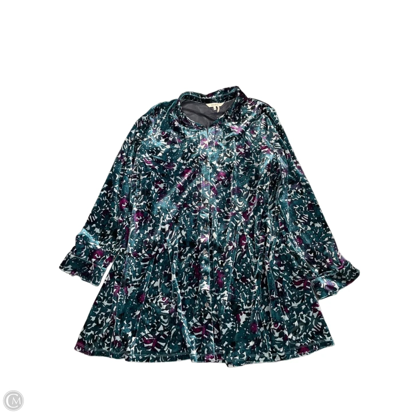 Tunic Long Sleeve By Zozo In Blue & Purple, Size: Xl