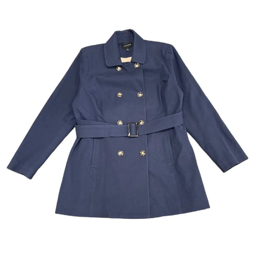 Coat Trench Coat By 41 Hawthorn In Navy, Size: 1x