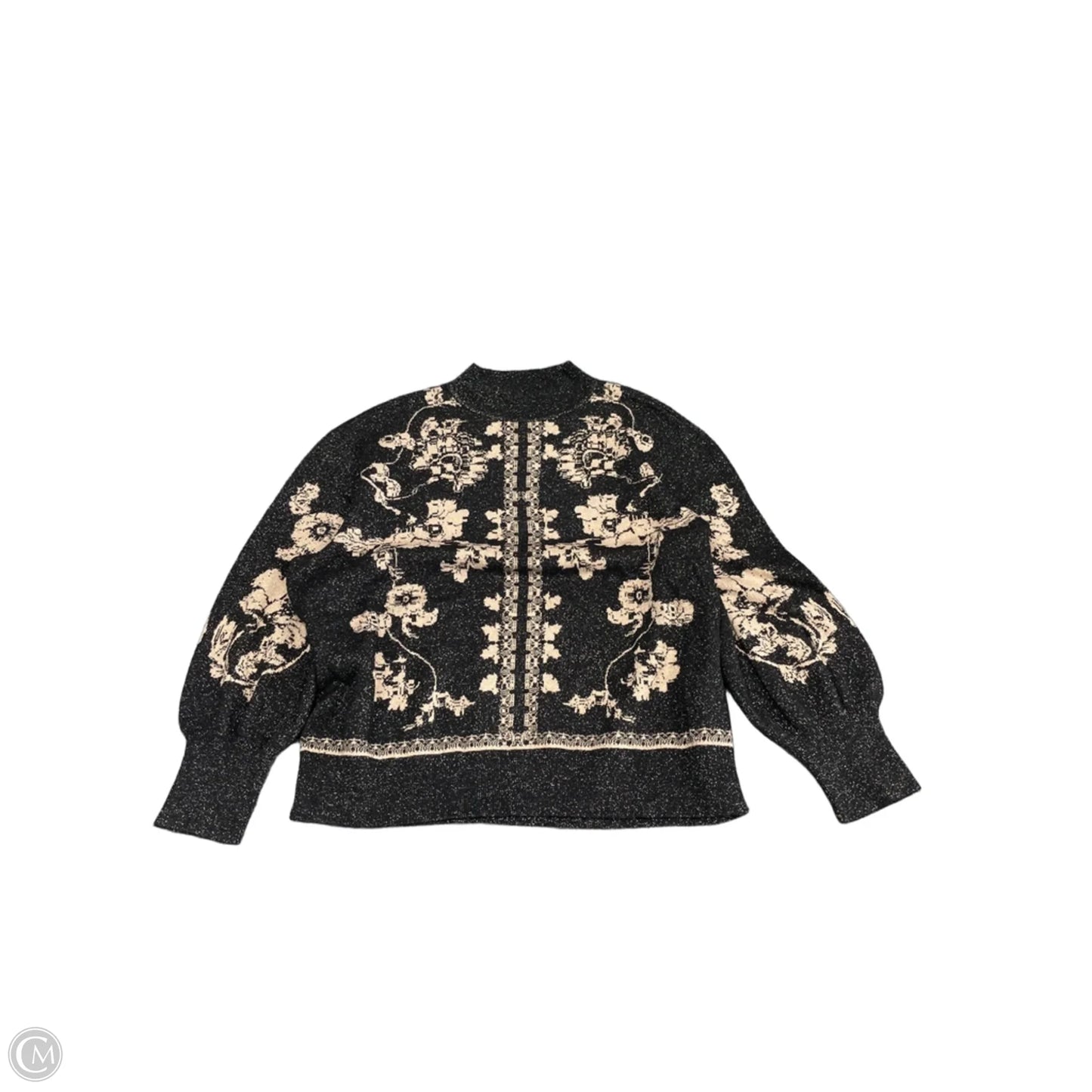 Sweater By Chicos In Black & Gold, Size: Xxl