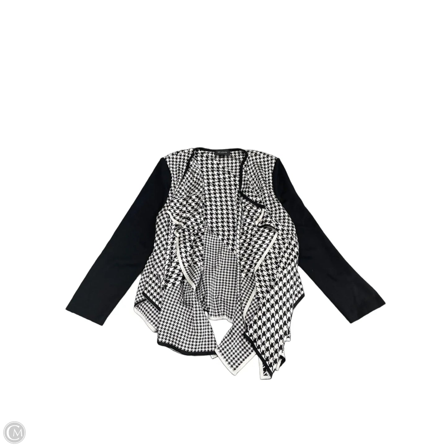 Cardigan By St. John In Black & White, Size: Xl