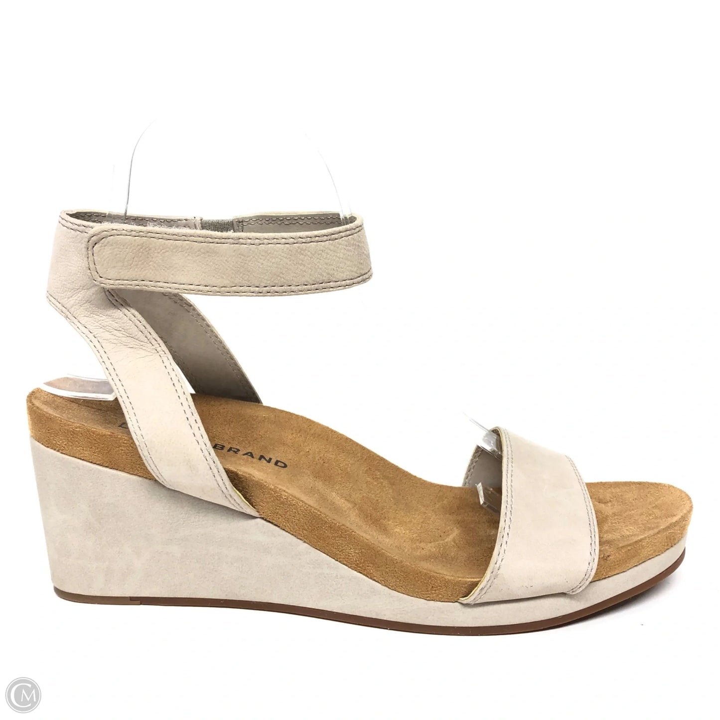 Sandals Heels Wedge By Lucky Brand In Brown & Grey, Size: 8.5
