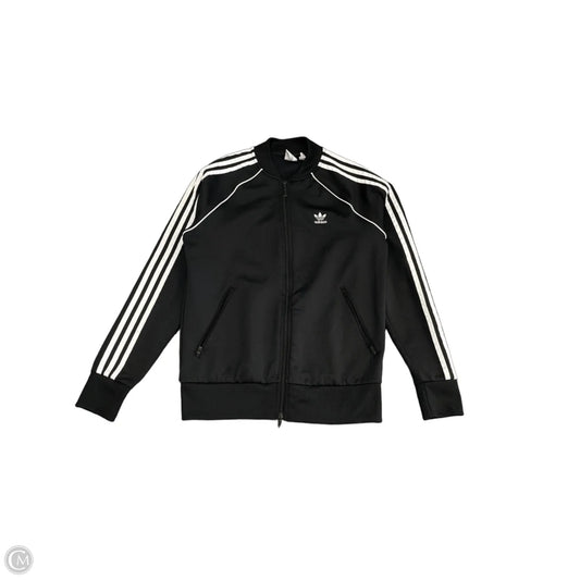 Athletic Jacket By Adidas In Black & White, Size: M