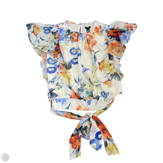 Top Short Sleeve By Express In Floral Print, Size: M