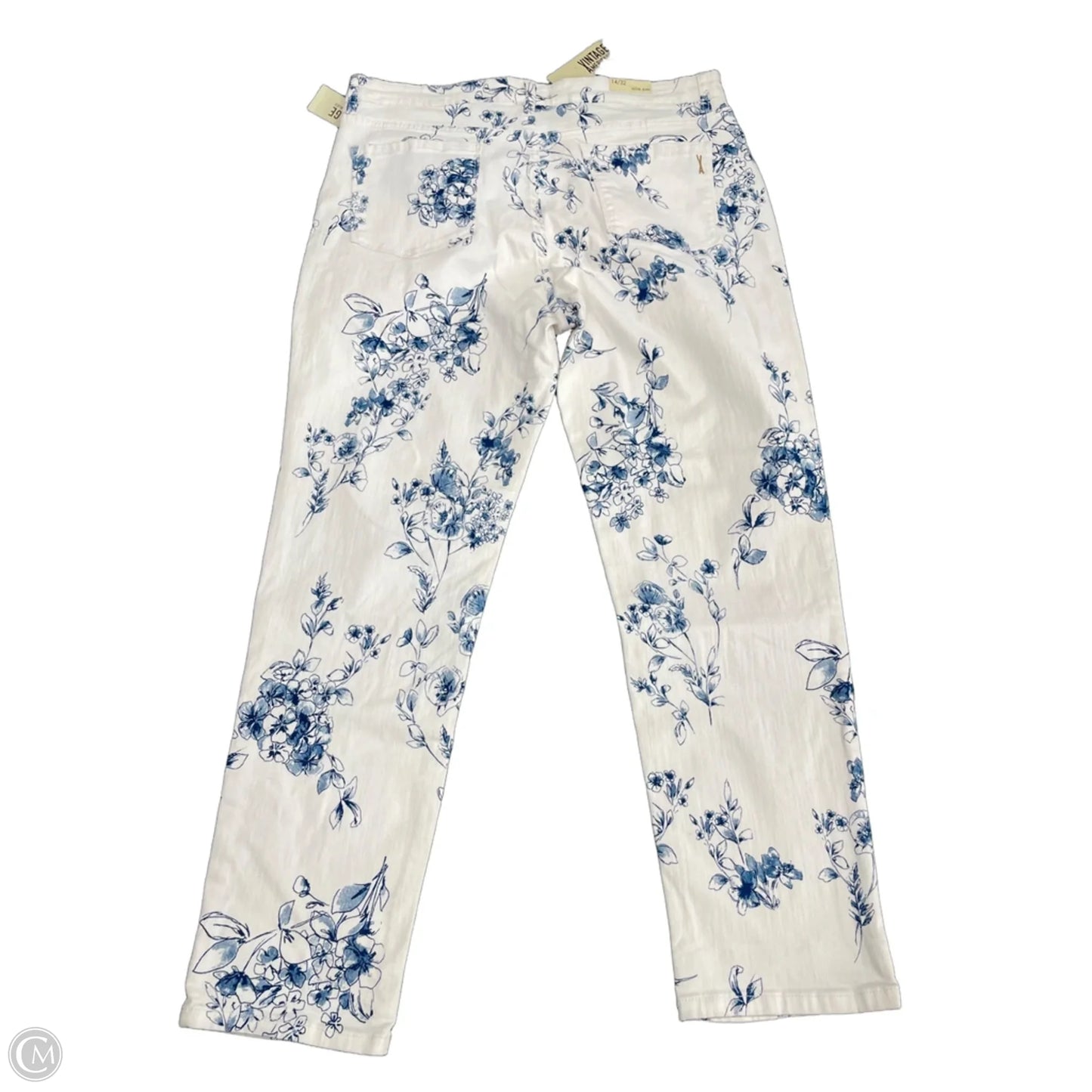 Jeans Straight By Vintage America In Blue & White, Size: 14