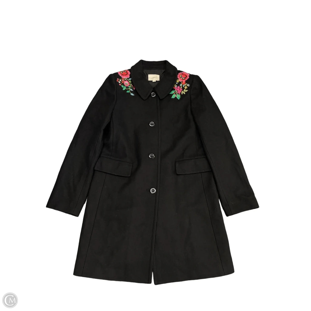 Coat Wool By Loft In Black, Size: M
