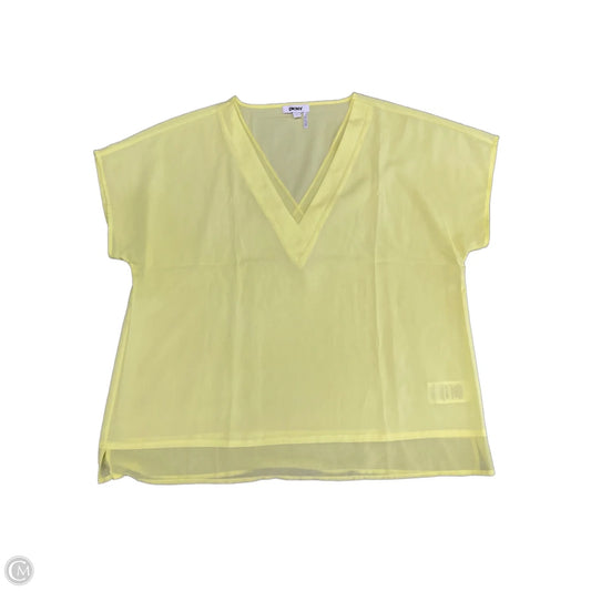 Top Short Sleeve By Dkny In Yellow, Size: L
