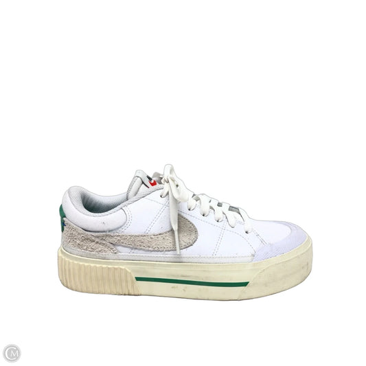 Shoes Sneakers Platform By Nike In Green & White, Size: 6.5