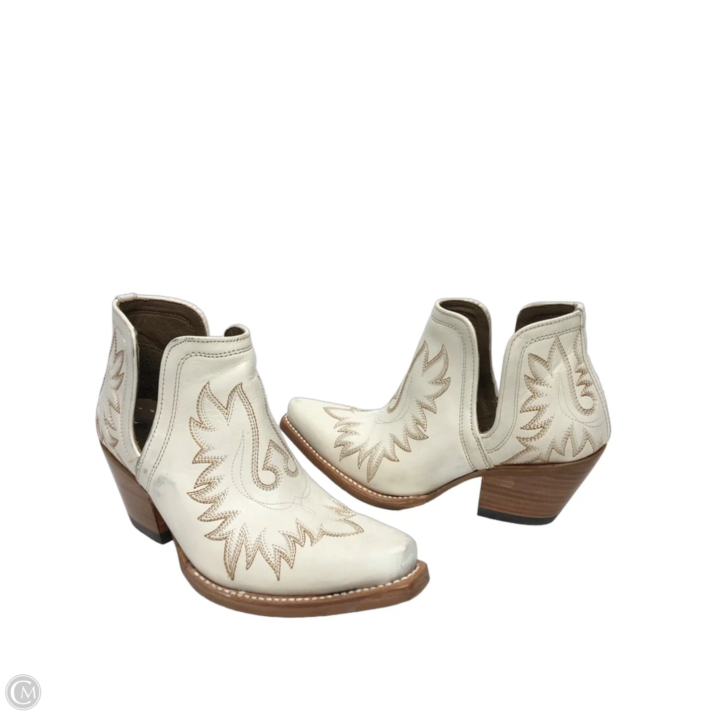 Boots Ankle Heels By Ariat In Cream, Size: 6.5