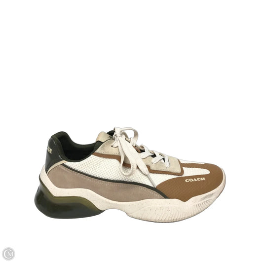 Shoes Designer By Coach In Green & Tan, Size: 9