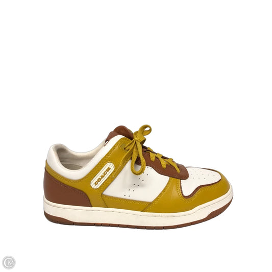 Shoes Designer By Coach In Brown & Yellow, Size: 9