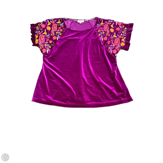 Top Short Sleeve By Umgee In Purple, Size: S