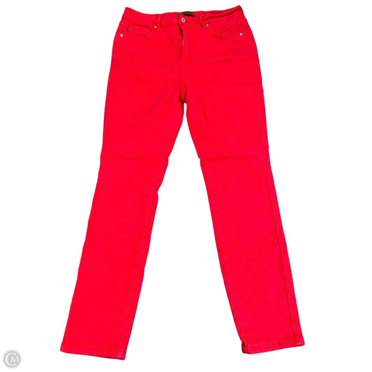 Jeans Skinny By Judy Blue In Red Denim, Size: 12