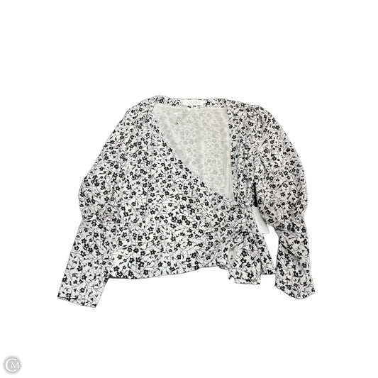 Top Short Sleeve By Astr The Label In Black & White, Size: L