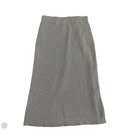 Skirt Midi By Calvin Klein In Grey & Silver, Size: S
