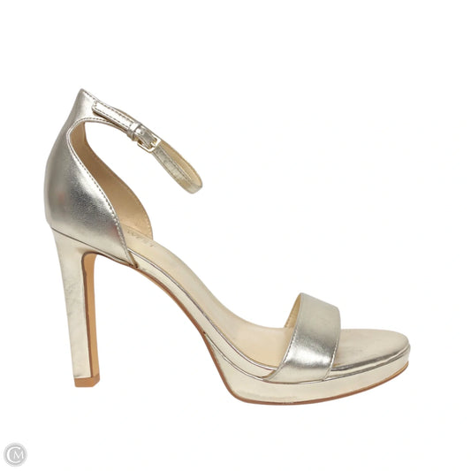 Shoes Heels Platform By Nine West In Gold, Size: 10