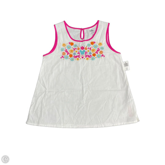 Top Sleeveless By Disney In Pink & White, Size: M