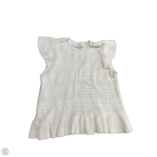 Top Short Sleeve By Loft In Cream, Size: S
