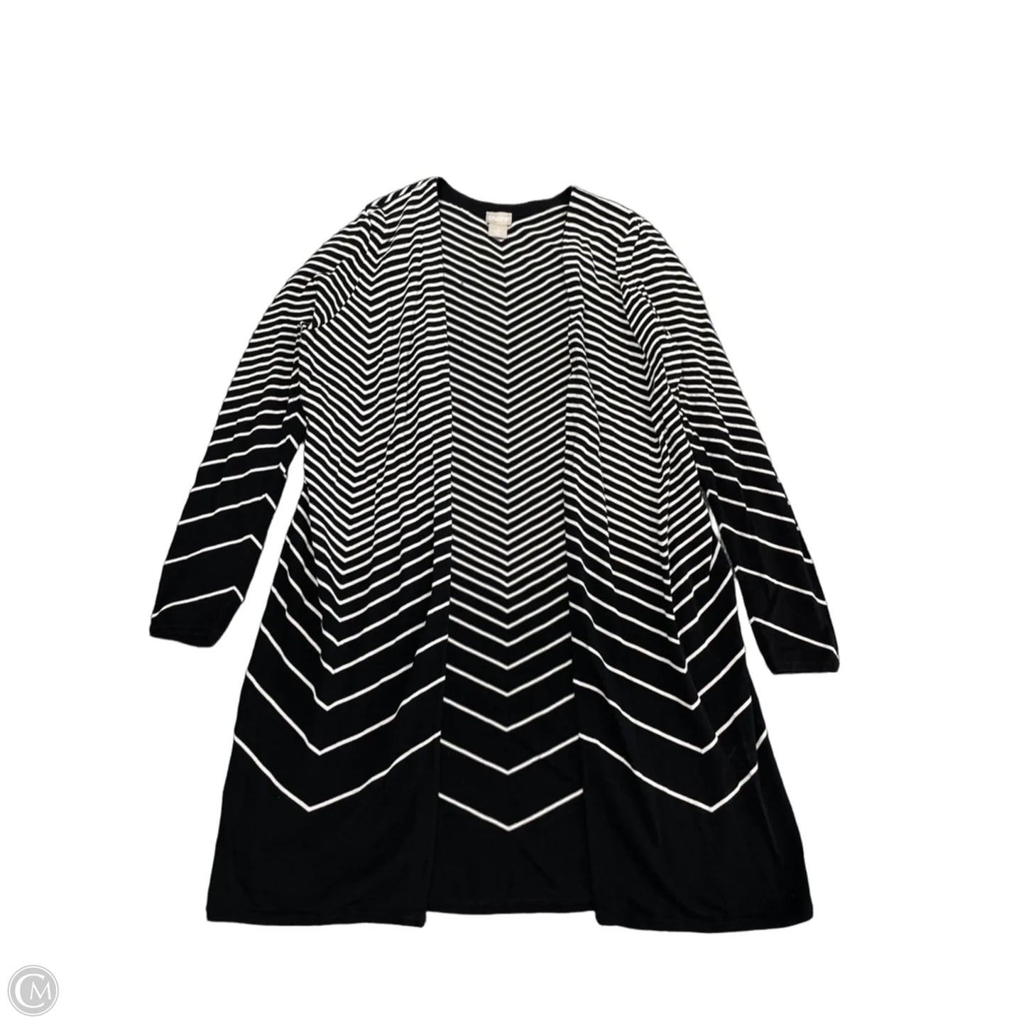 Cardigan By Chicos In Black & White, Size: L
