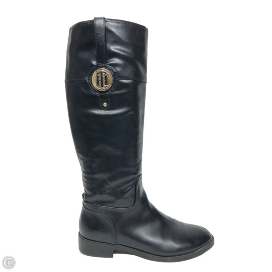 Boots Knee Flats By Tommy Hilfiger In Black, Size: 8