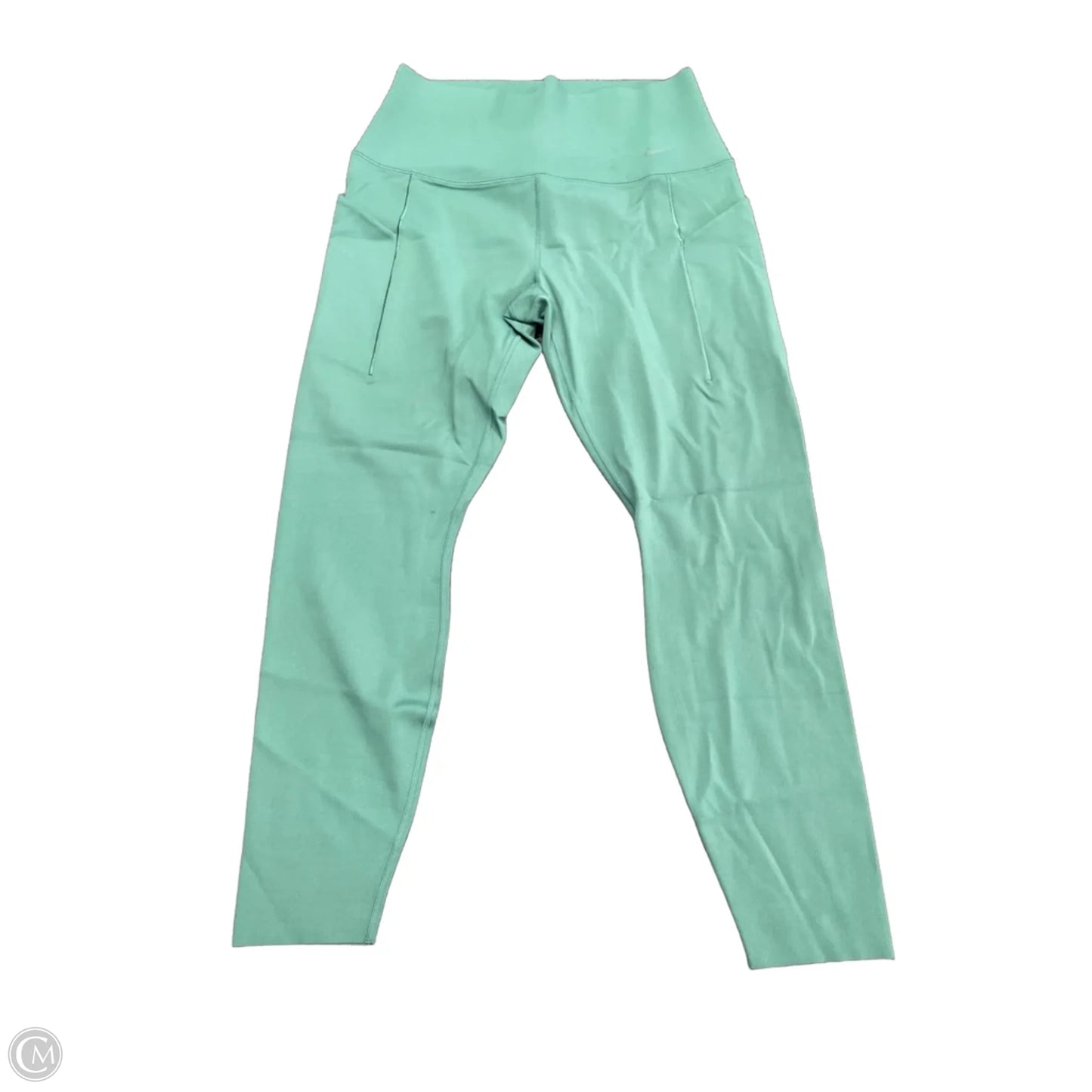 Athletic Leggings By Nike Apparel In Green, Size: L