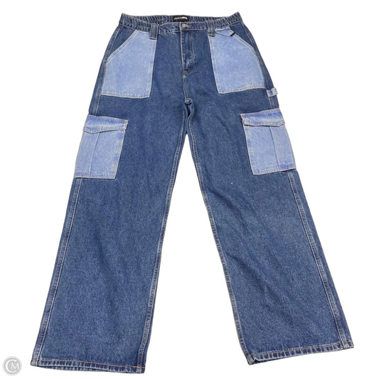 Jeans Wide Leg By Fashion Nova In Blue Denim, Size: 14
