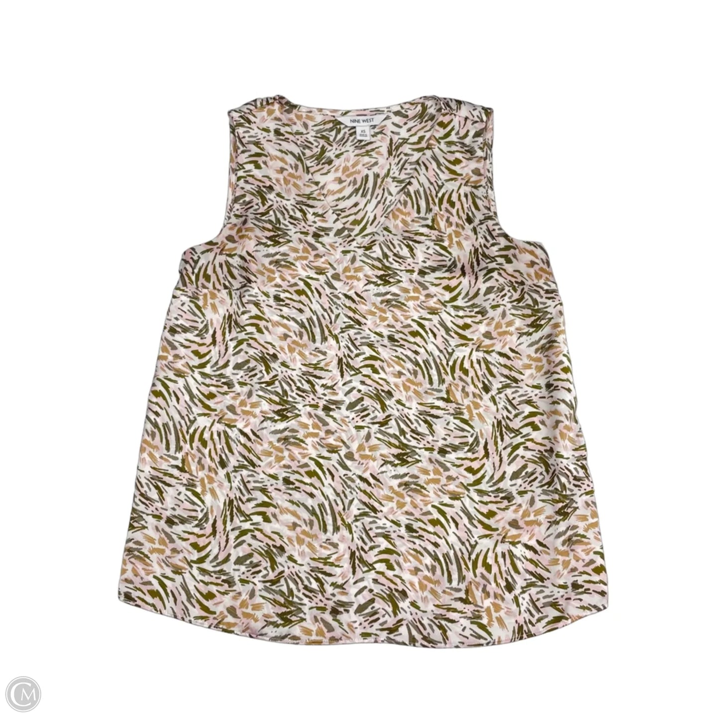 Top Sleeveless By Nine West In Green & Pink, Size: Xs
