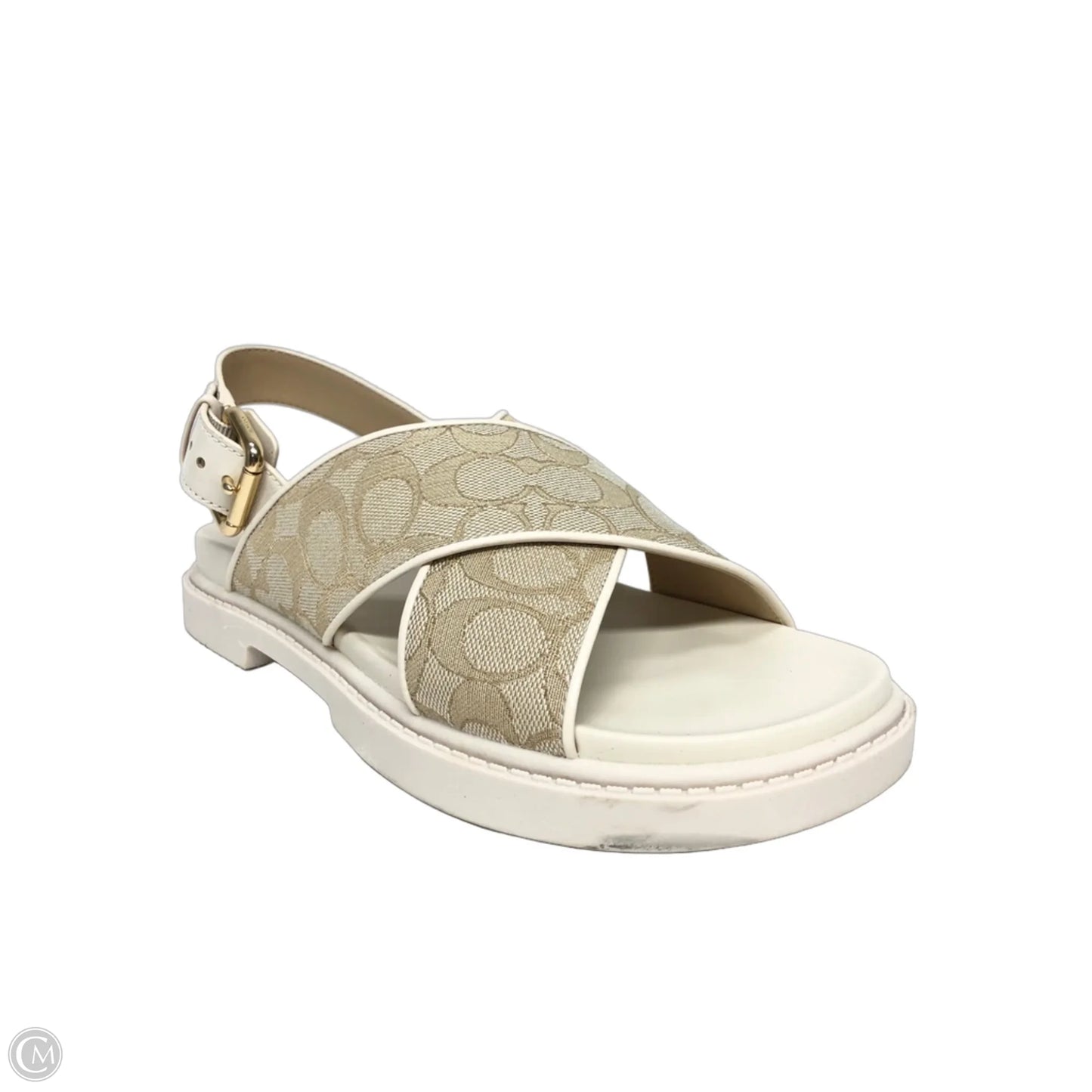 Sandals Designer By Coach In Cream, Size: 8.5