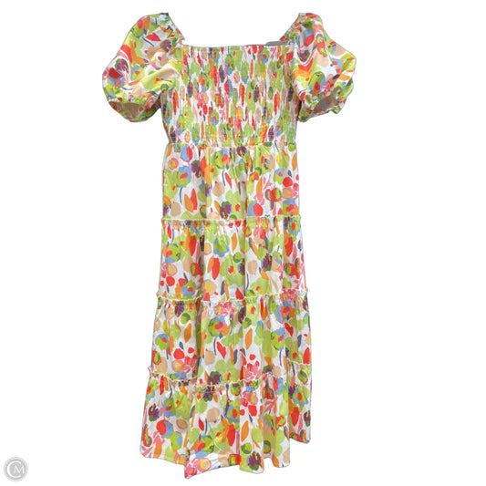 Dress Casual Midi By Easel In Green & Red, Size: S