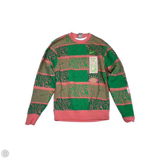 Sweatshirt Crewneck By Nike Apparel In Green & Pink, Size: Xs